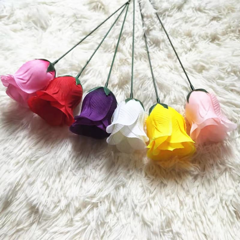 Artificial Rose Bud Flower Decoration for Lingerie Costume, Single Flower Head