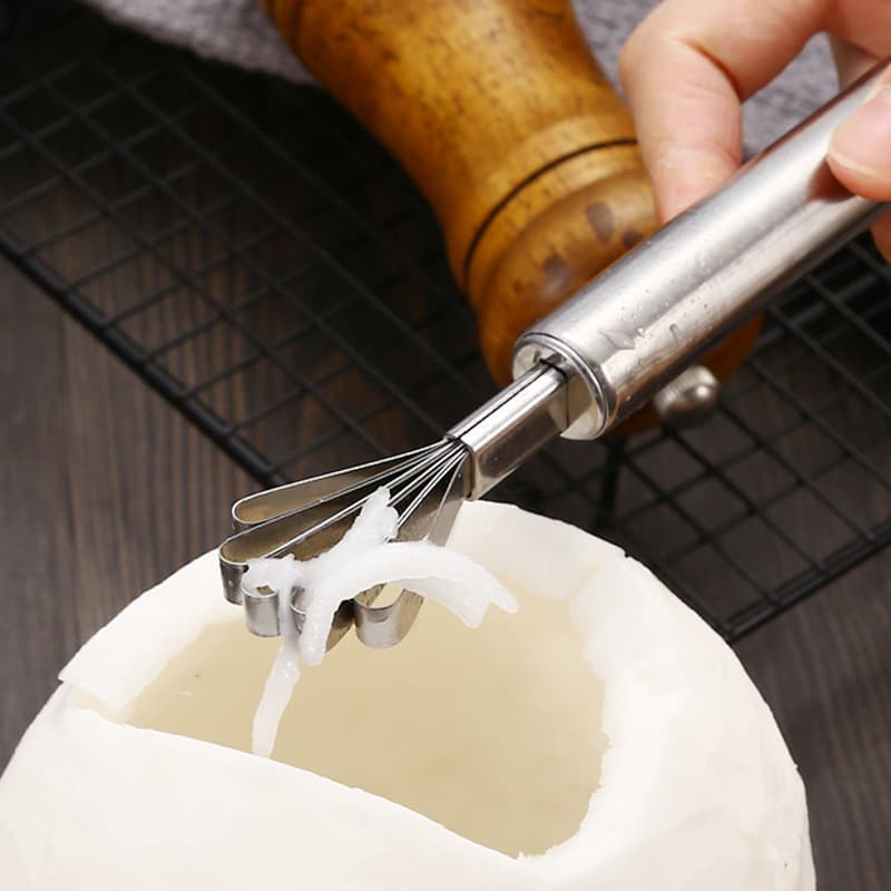 Coconut meat shredder tool, household manual coconut scraper, stainless steel coconut grating miracle device