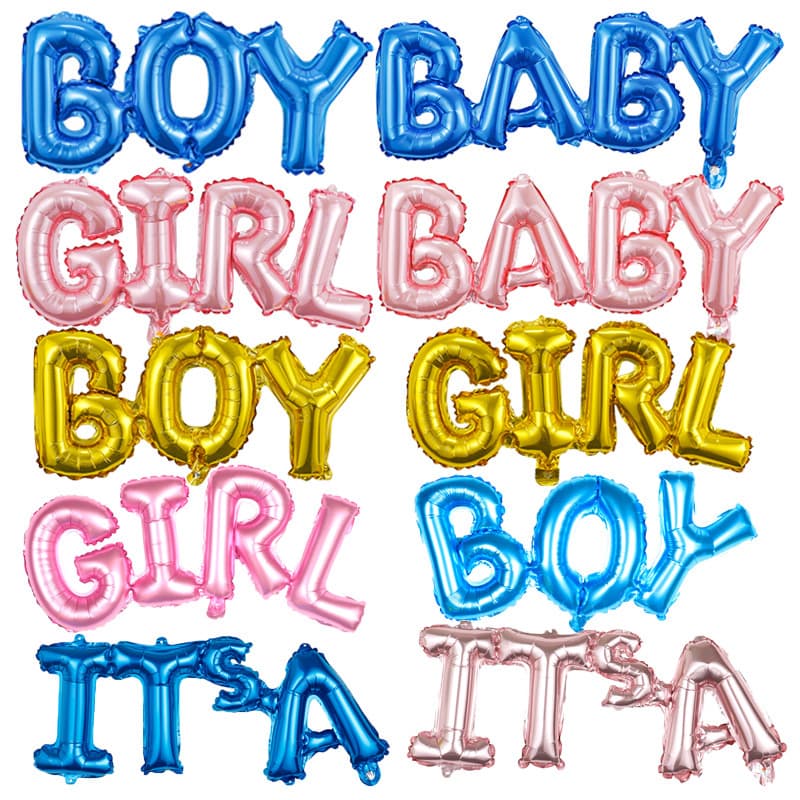 Aluminum Film Balloons for Baby Boy Girl, Lowercase Letters, Christening Theme Party Balloons
