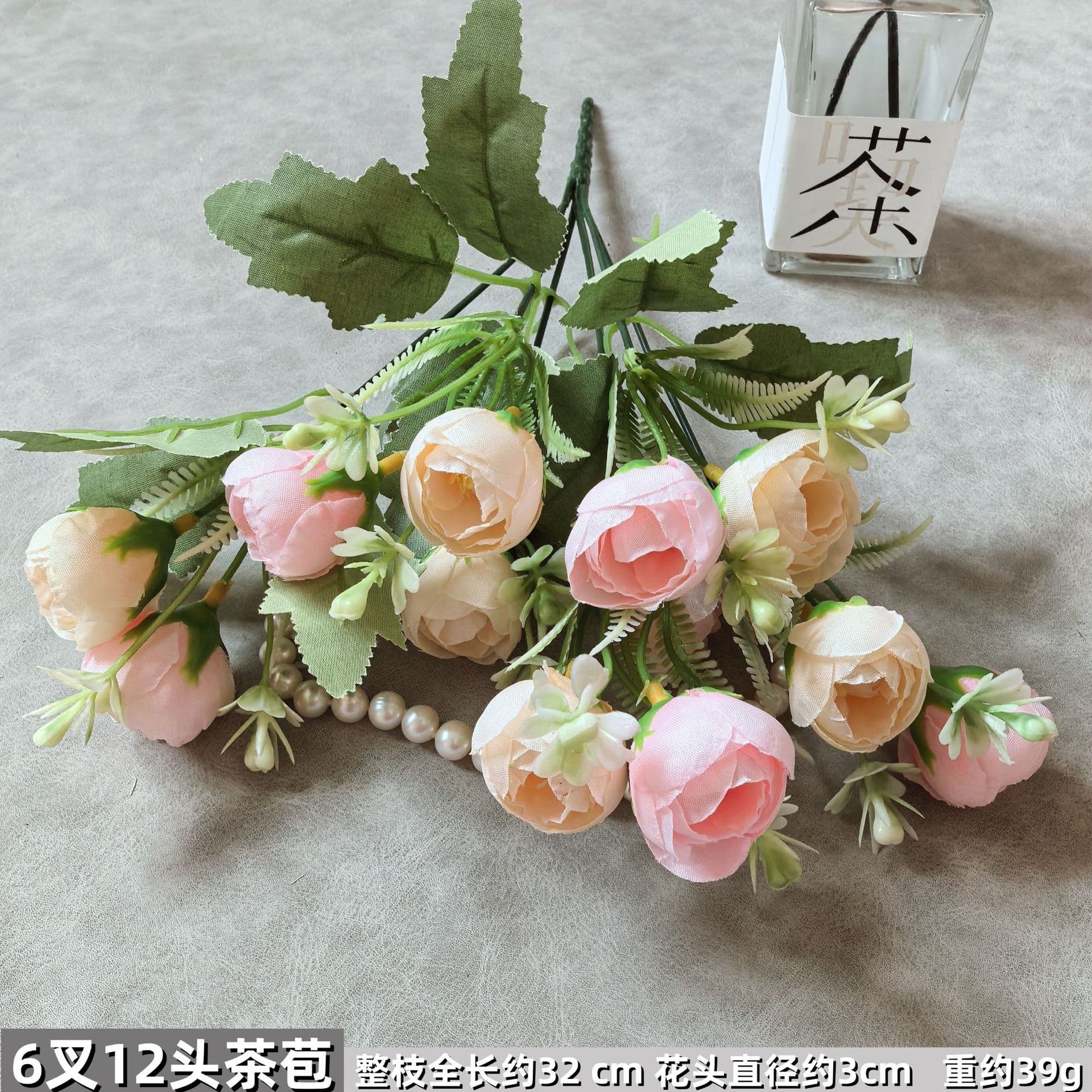 Simulated tea rose flower hotel home decoration table flower arrangement flower simulated flower small rose small rose wedding flower