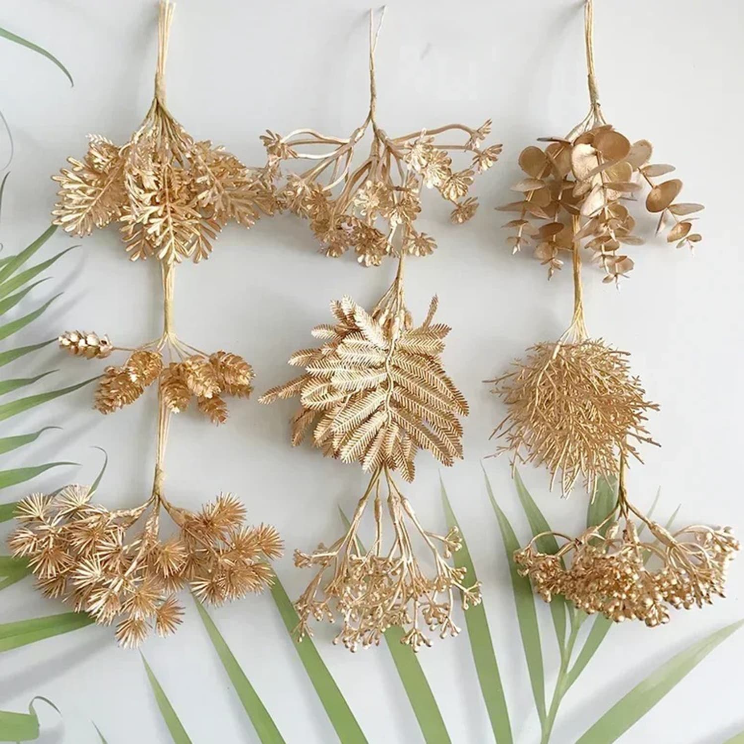 DIY Handmade Forest Bridal Garland Wrist Flowers Simulated Spray-Painted Golden Leaf Accessories Festive Decoration Materials