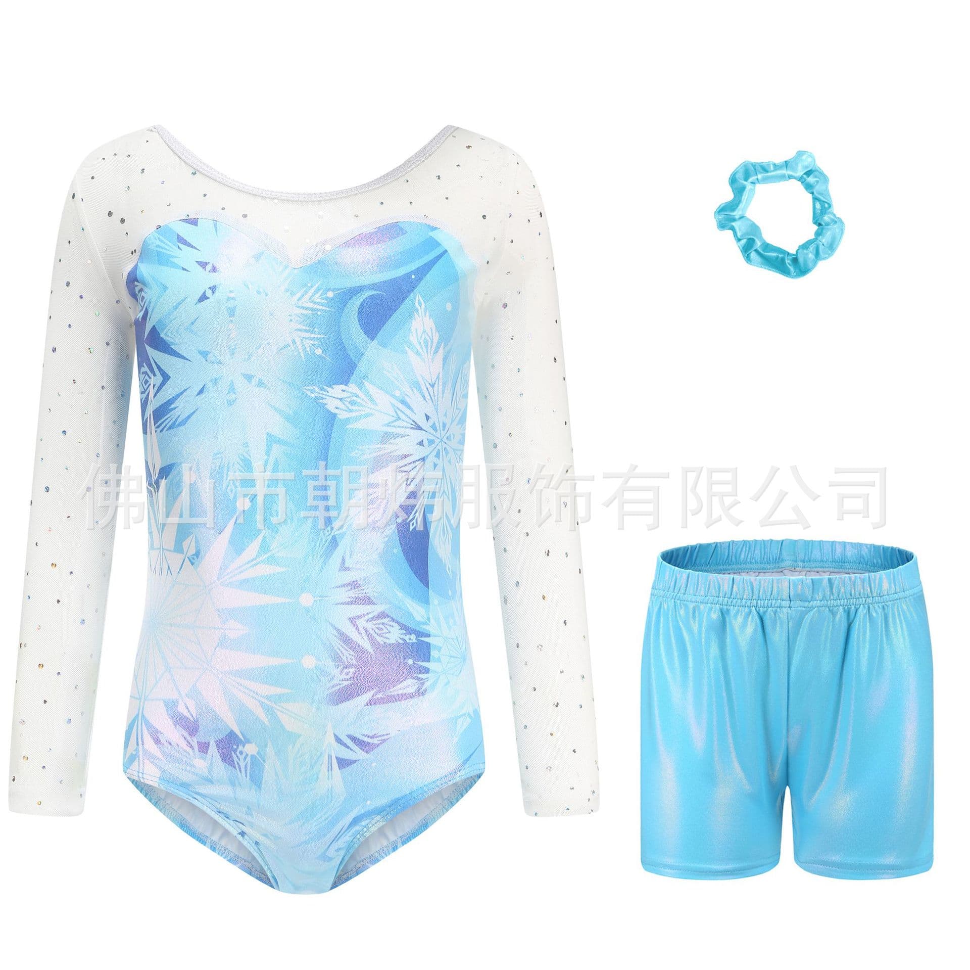 Ice and Snow Elsa Children's Gymnastics Suits Bronzing Gymnastics Suits Children's Dance Suits Performance Clothing Tights Training Suit Set