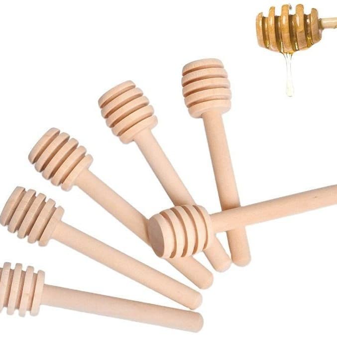 Wooden Honey Dipper Stirrer Solid Wood Mixing Stick Honey Coffee Manual Stirring Stick Cross-Border Supply
