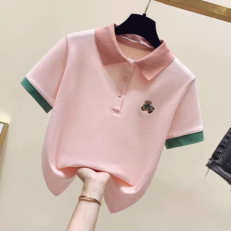 Girls Short Sleeve Summer 2026 New T-Shirt Fashion Kids Casual Polo Shirt Summer Children's Top