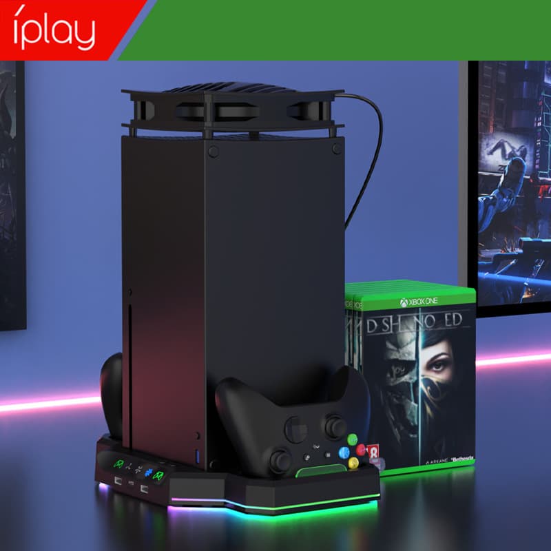 iplay direct sales processing supports customization new product compatible with Xbox console cooling stand with RGB flowing light effect