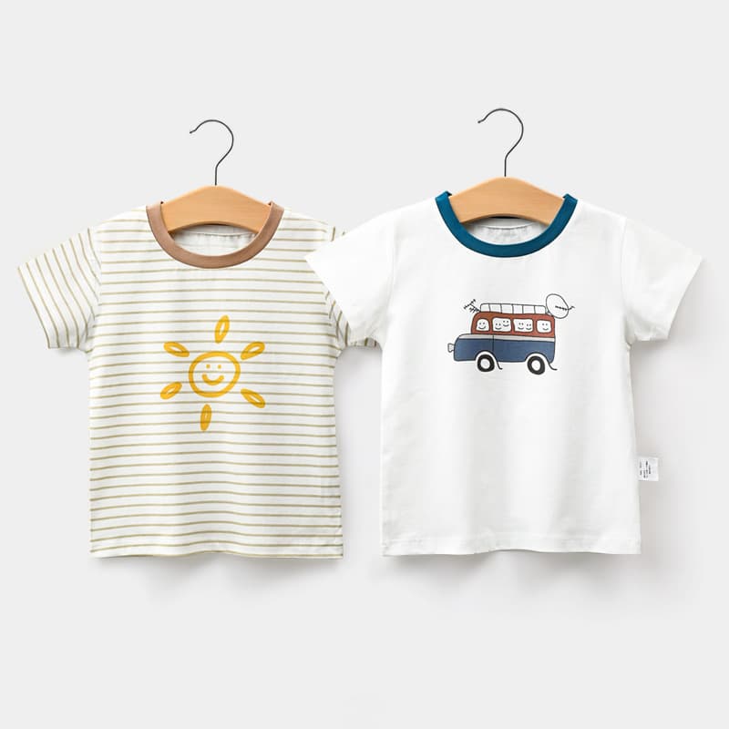 Shengteshi Baby Cotton Summer Casual Short Sleeve T-Shirt for Boys and Girls, Pure Cotton Top