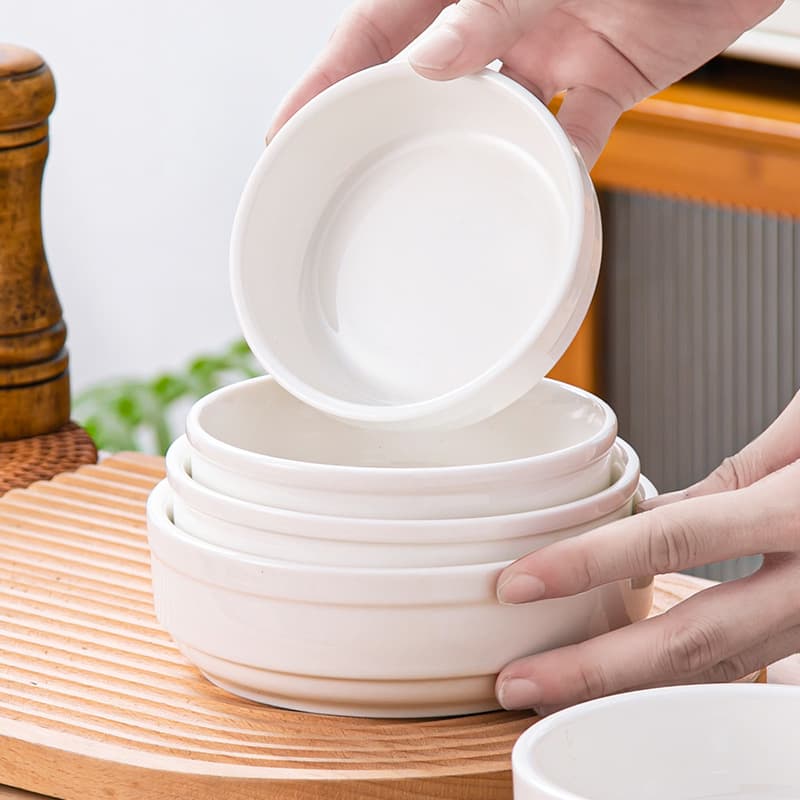 White porcelain bowl, steamed rice bowl, steamed vegetable bowl, rice bowl, Liuyang steamed vegetable bowl, small bowl, ceramic bowl, clay bowl, steamed egg custard bowl, steamed bowl