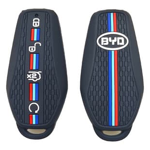 Silicone Key Case Cover for BYD Ocean Series, BYD Dynasty Series Remote 4-Button Silicone Key Case Honeycomb Pattern