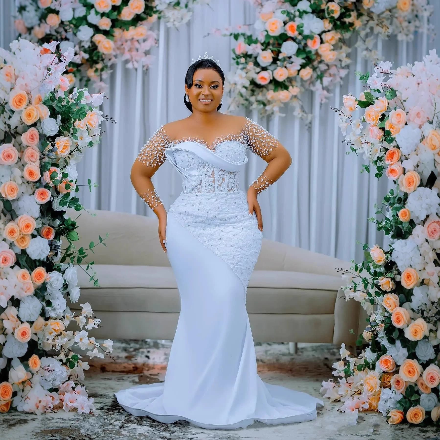 AliExpress Cross-border Bride Main Wedding Dress 2026 New Heavy Craft Mermaid Wedding Dress Temperament Plus Size Train Wedding Dress Women