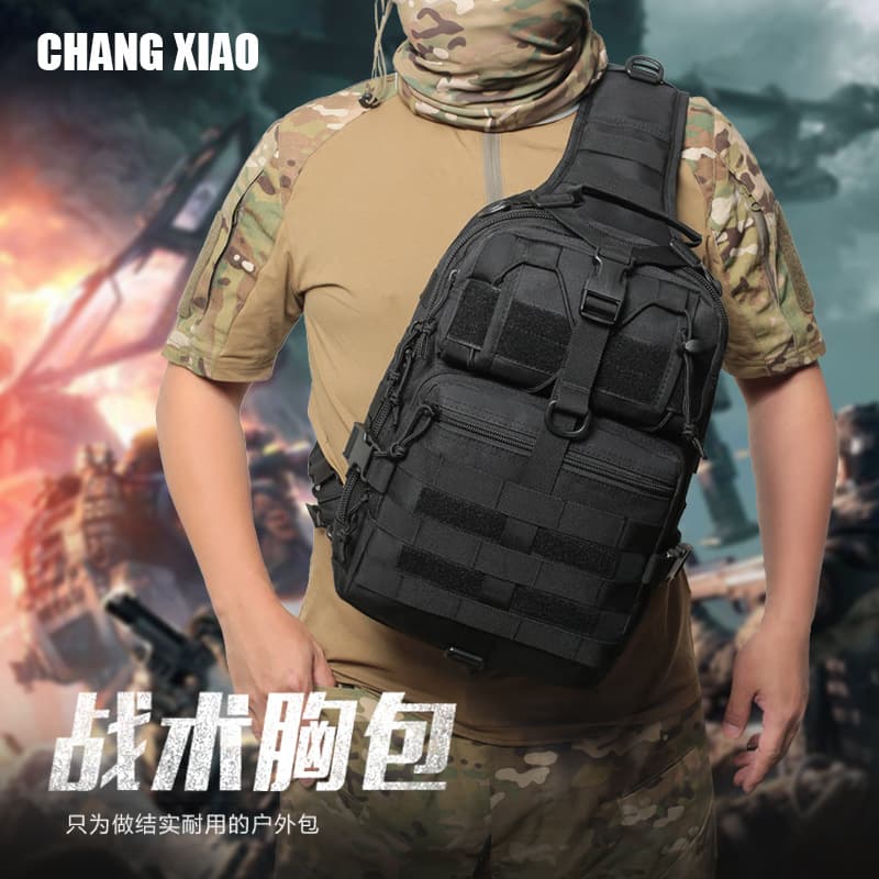 Large Capacity Cycling Crossbody Bag Outdoor Sports Chest Bag Men's Tactical Camouflage Shoulder Bag Hiking Trekking Sling Bag