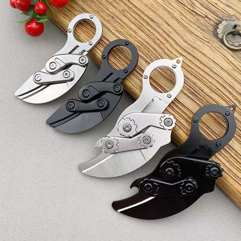 Outdoor Mechanical Claw Folding Knife Multi-functional Survival Knife Compact Straight Blade High Hardness Self-defense EDC Claw Knife