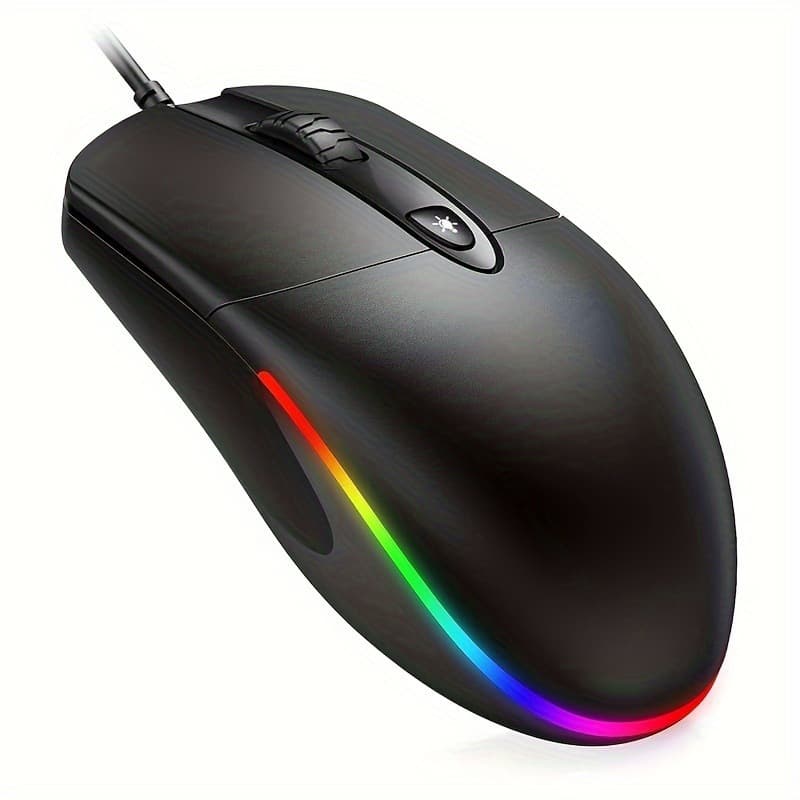 2026 New Cross-Border Wired RGB Backlit Mouse with Silent Click Function 4 LED Modes