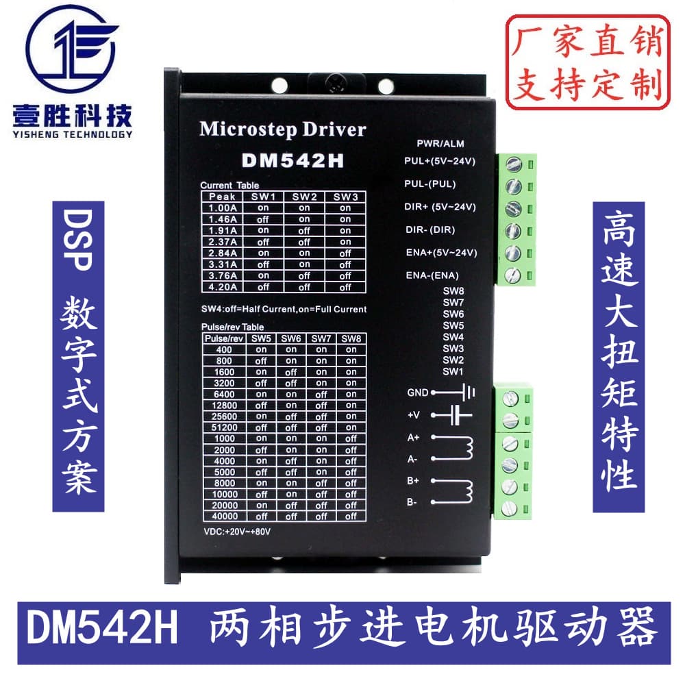 DM542H DSP Digital Type 57/86 Stepper Motor Driver High Speed High Torque DM542 Upgraded Version