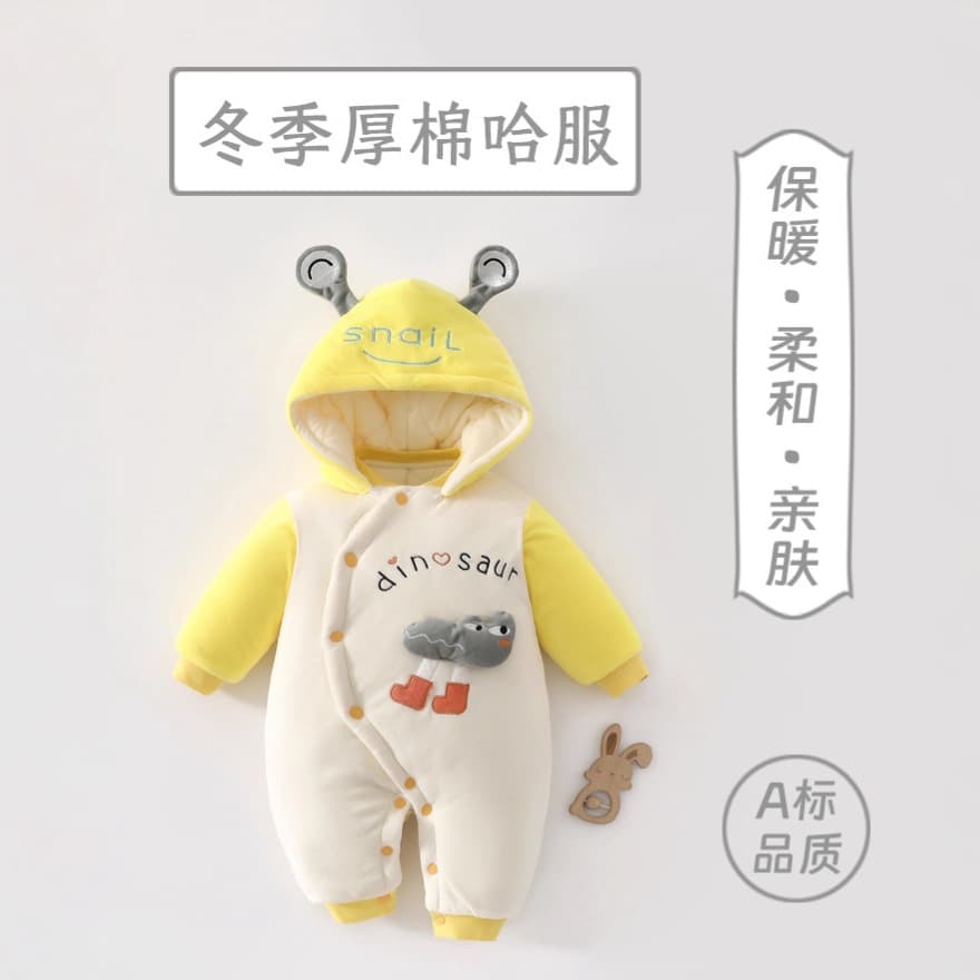 New Year Baby Romper Winter Thickened Fleece Infant Bodysuit for Outings, New Year Celebration, and Crawling