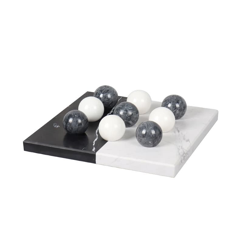 Creative Modern Light Luxury Black and White Marble International Chess Board Sales Office Soft Decoration Ornament Simple Showroom Decor