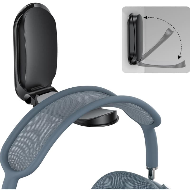 Wall-Mounted Headphone Holder for Over-Ear Headsets, Adhesive Hanging Storage for PC Audio Devices