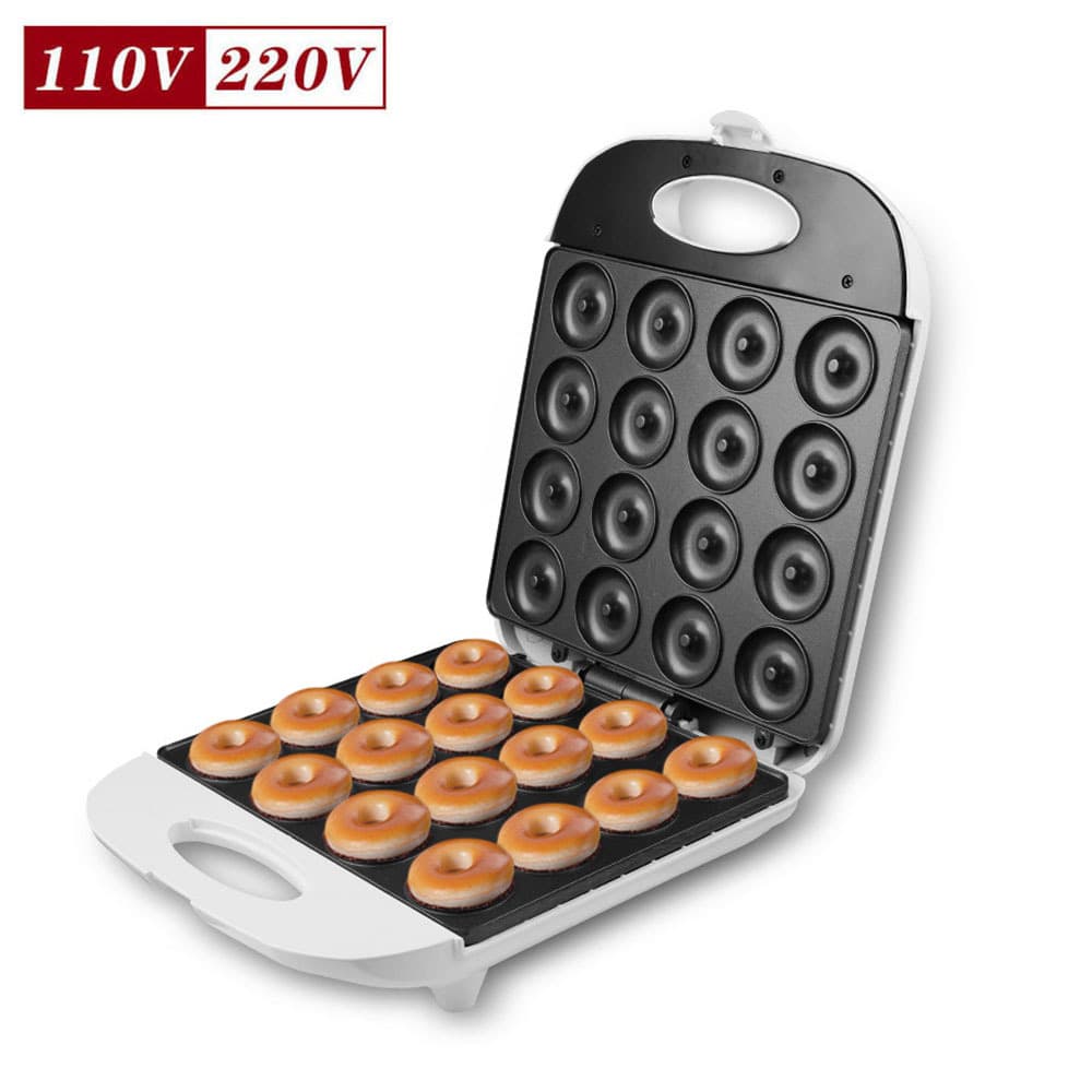 Large 16-Hole Donut Maker, Home Breakfast Machine, Cake Pancake Double-Sided Heating Bread Light Food Machine