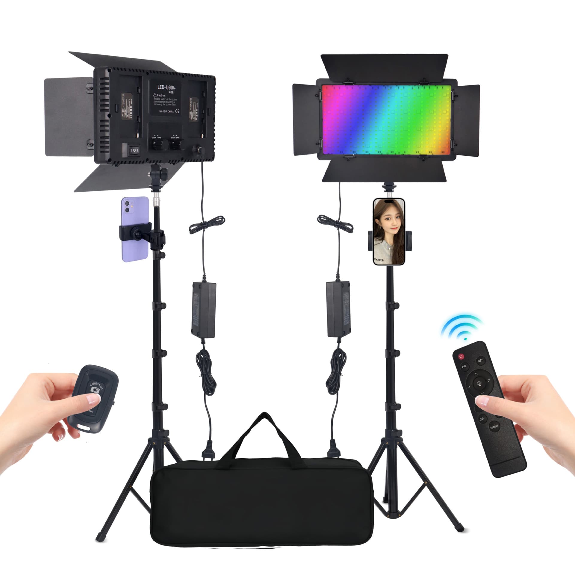 LED Floor U600 Panel Fill Light for Video Shooting and Live Streaming, External Battery RGB Light, Portable