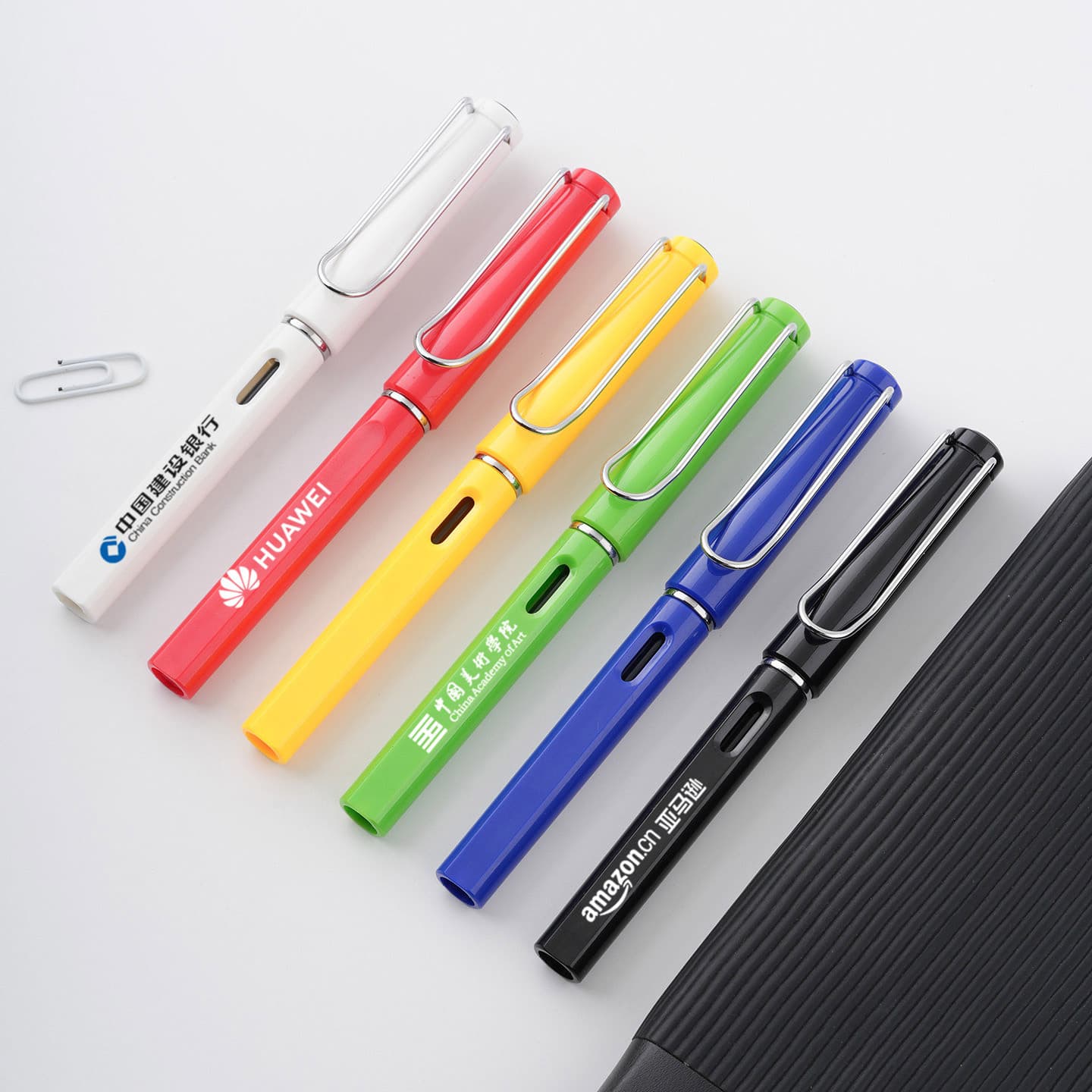 Fun candy color multi-color advertising pen customized printing LOGO visible gel pen customized student signature black water pen