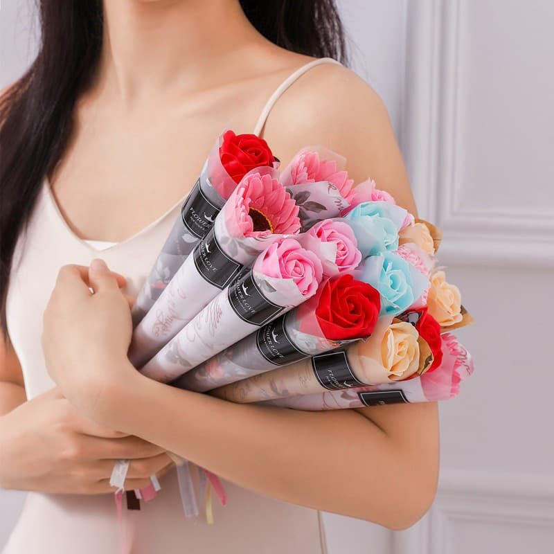 [Cross-border] Bouquet Soap Flower Rose Artificial Flower Sunflower Festival Teacher's Day Valentine's Day Qixi Festival Gifting