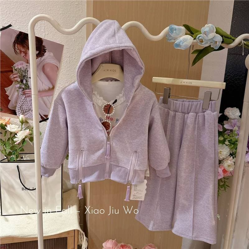 2025 Autumn New Fashionable Girls' Jackets Autumn Clothes for Big Children Korean Style Hooded Sweatshirts Versatile Sweatshirt Two-piece Set