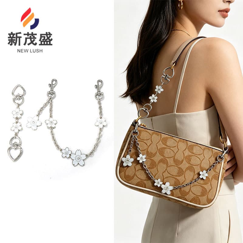 New Arrival In Stock Bag Extension Chain Charm Accessories Leaf-Shaped Decorative Chain Extender Customizable