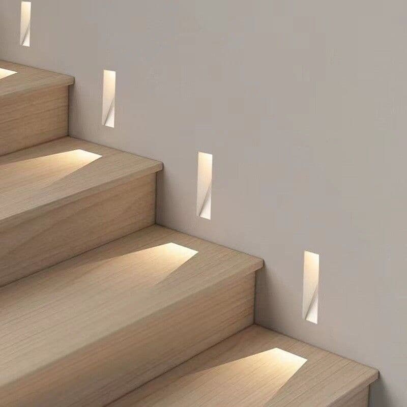 Frameless LED Floor Light Recessed Human Sensor Corner Hotel Step Stair COB Corridor Light