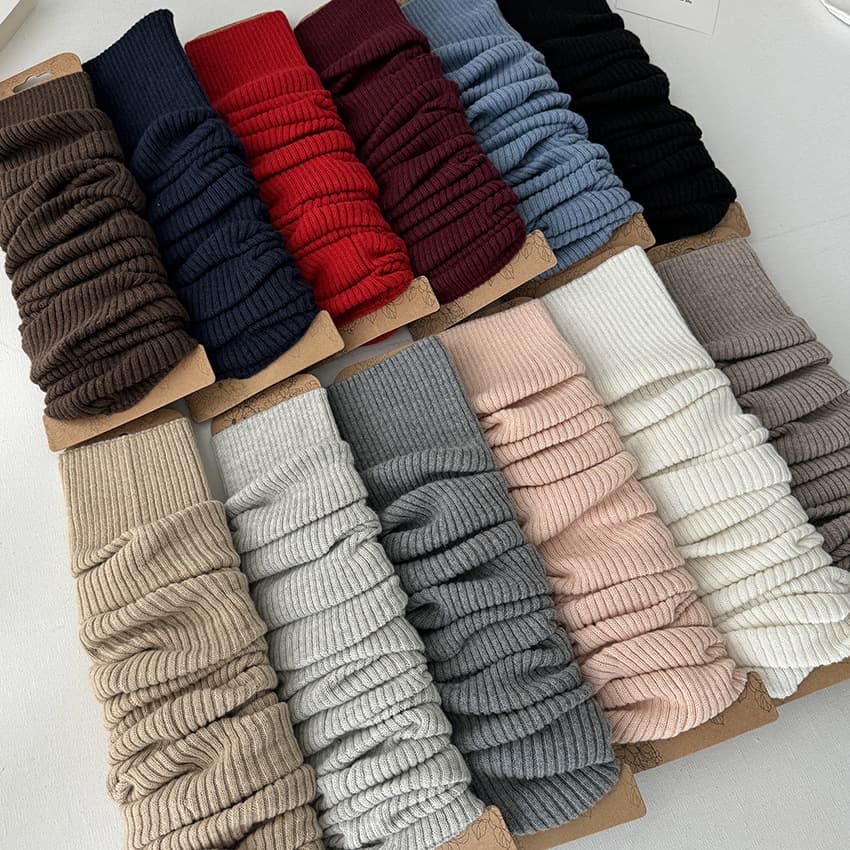 Soft Skin-Friendly Cashmere Sock Sleeves, White Leg Warmers, Korean Ins Foot Covers, Academic Style JK Slouch Socks Trendy