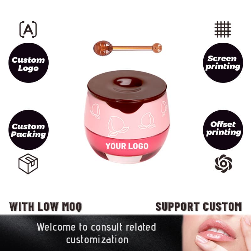 Cross-border Trade Customizable Popular Strawberry Honey Moisturizing Lip Mask for Lip Line Lightening and Hydration