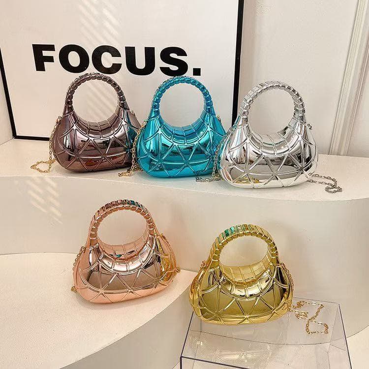 2025 European and American Cross-Border Premium Irregular Line Acrylic Bag Small Curved Moon Bag Niche Design Handbag