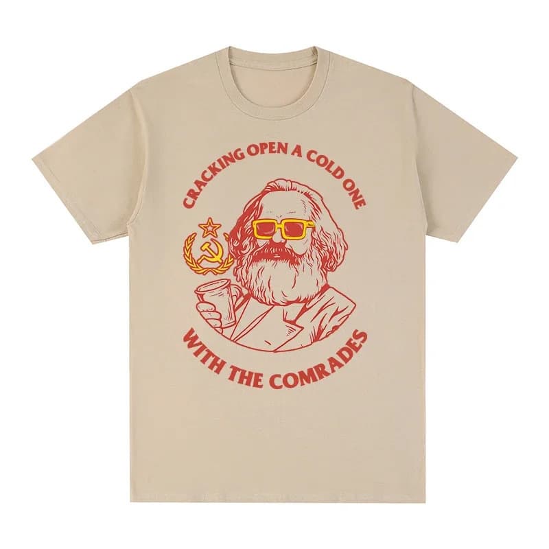 Marx T-shirt Marxism Engels Lenin Stalin Vintage Men T shirt