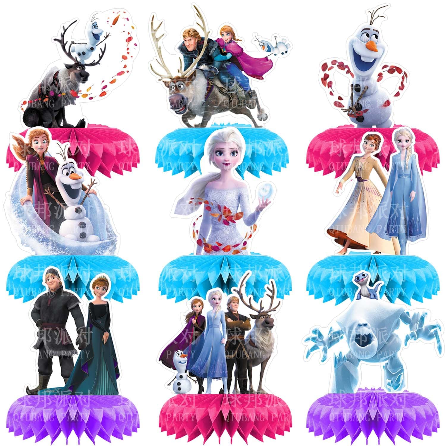 Frozen party decoration supplies honeycomb ornaments Princess Elsa girl birthday desktop honeycomb table ornaments