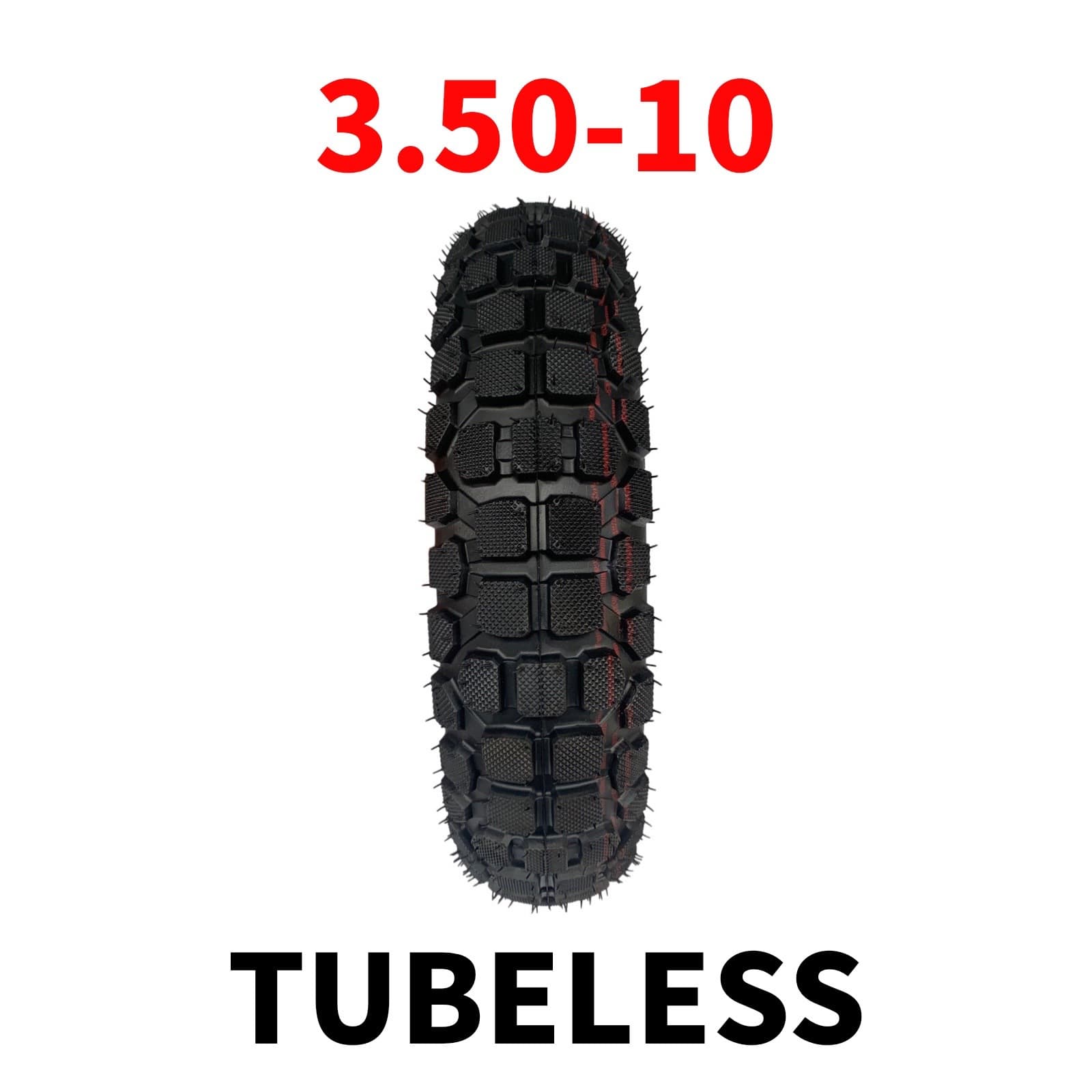 Electric Vehicle Tire 3.50-10 10-Inch Tubeless Tire, Thickened Off-Road Tubeless Tire for Electric Scooter and Motorcycle