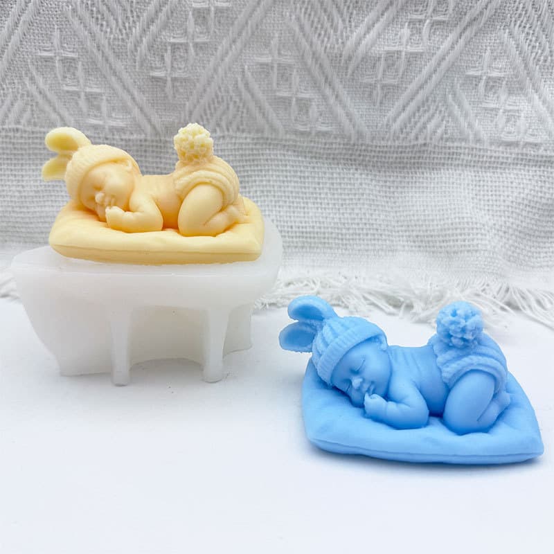Shengmei Sleeping Baby Aromatherapy Candle Mold DIY Gypsum Soap Decoration Baby Gift Silicone Mold
