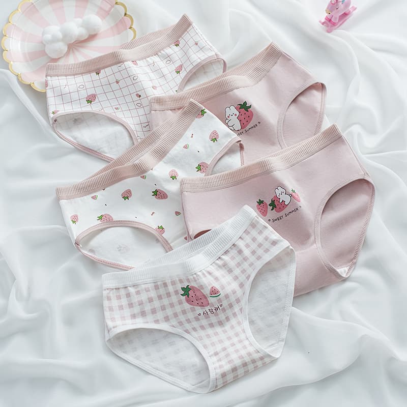 Cute Korean Style Children's Underwear, Pure Cotton Triangle Panties for Little Girls and Toddlers, Non-Pinching, Wholesale