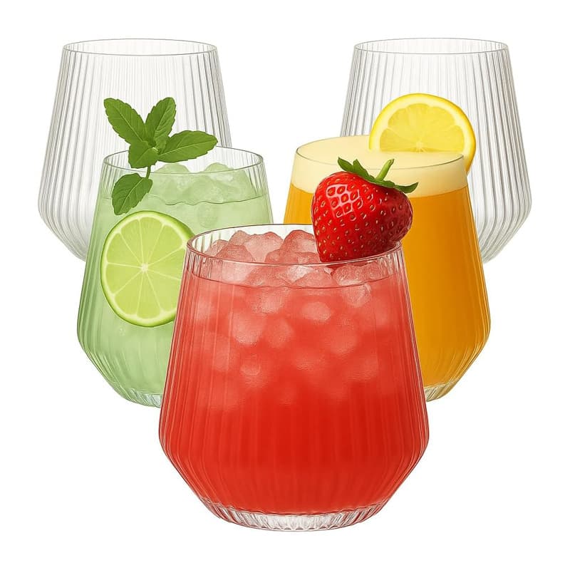 Amazon Hot-selling Disposable Plastic Shot Glass Striped Egg Cup Large Capacity Stemless Red Wine Glass Champagne Cup