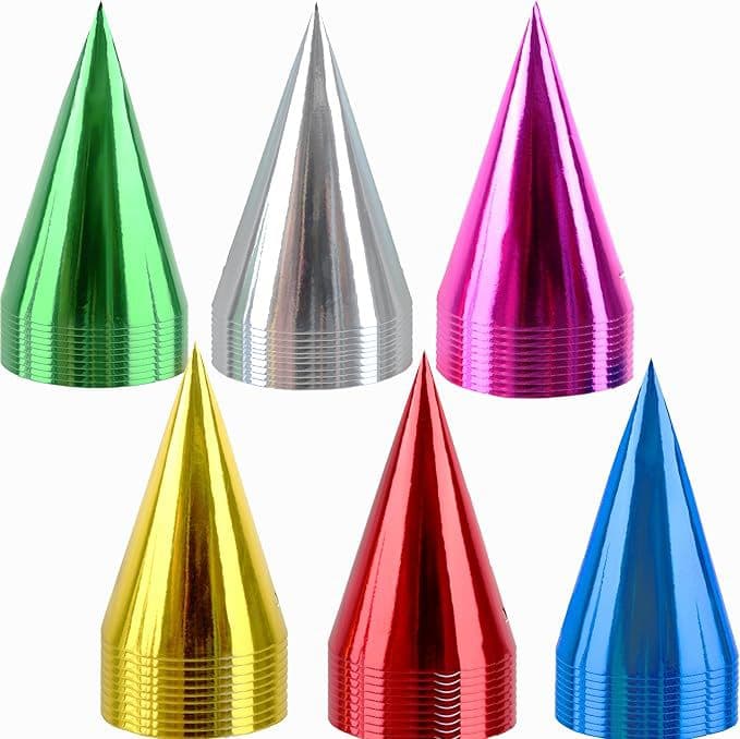 Solid Color Multicolor Birthday Party Paper Hats, New Year Festive Cone Hats, Kids Birthday Party Hats