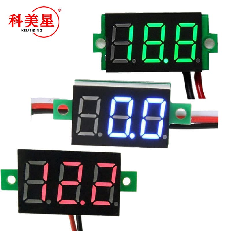 0.36 inch 2-Wire Digital Voltmeter DC4.5V-30V DC Voltage Meter Motorcycle Voltage Meter Reverse Polarity Protection