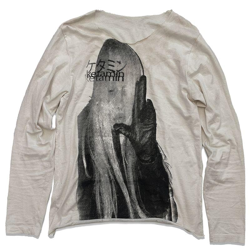 2025 New Autumn Winter European American Dark Portrait Print Vintage Long-Sleeve Tops for Women