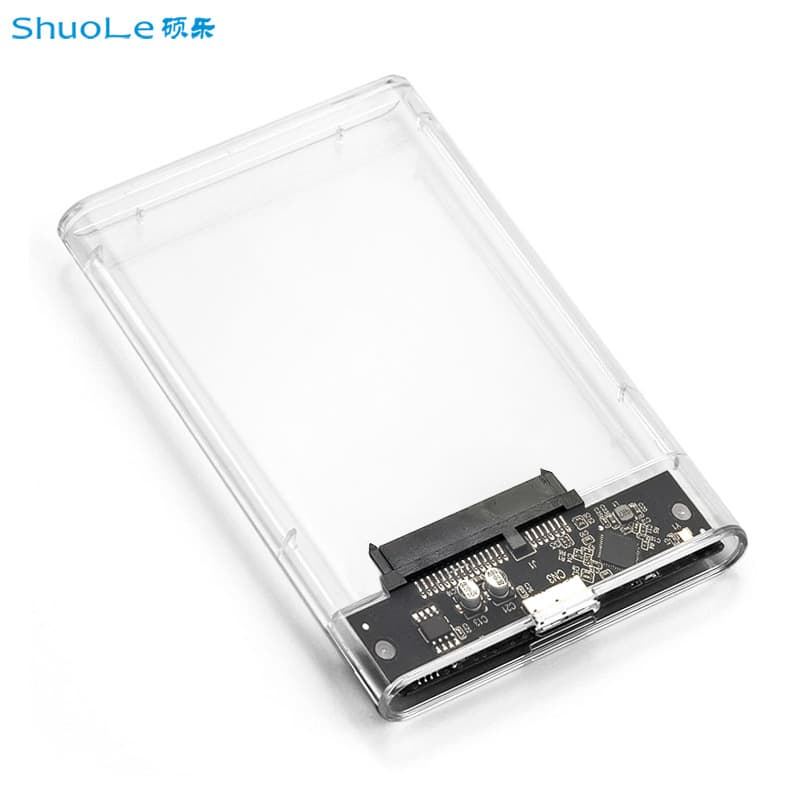 2.5-inch SATA serial port USB 3.0 interface SSD solid-state drive enclosure for mobile phones and computers, transparent external hard drive enclosure