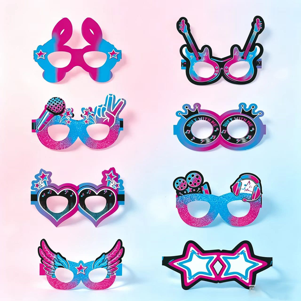 New Music Theme Paper Glasses Birthday Party Funny Photo Decoration Props