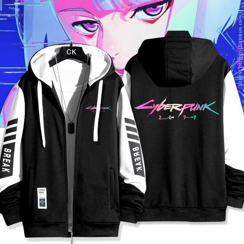 Cyberpunk Edgerunners Anime Merch Lucy Hair Color Cos Jacket Coat Men Women Fall Winter Clothing