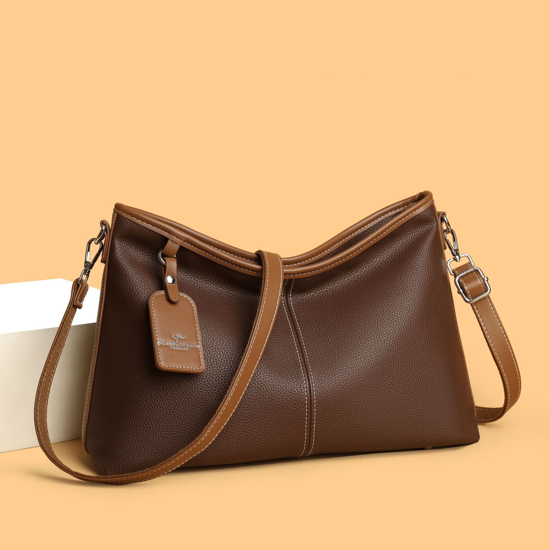 Women's Crossbody Bag 2026 New Casual Women's Pebble Grain Large Capacity Bag Stylish Shoulder Bag Cross-Border