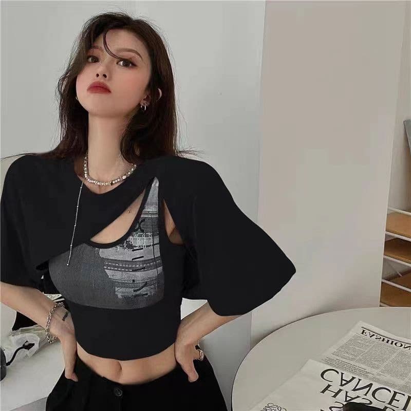 Short Jazz Dance Vest Cover Up Top Women's Zumba Dance Outfit Korean Style Dance Performance Shirt Female Dance Group Wear