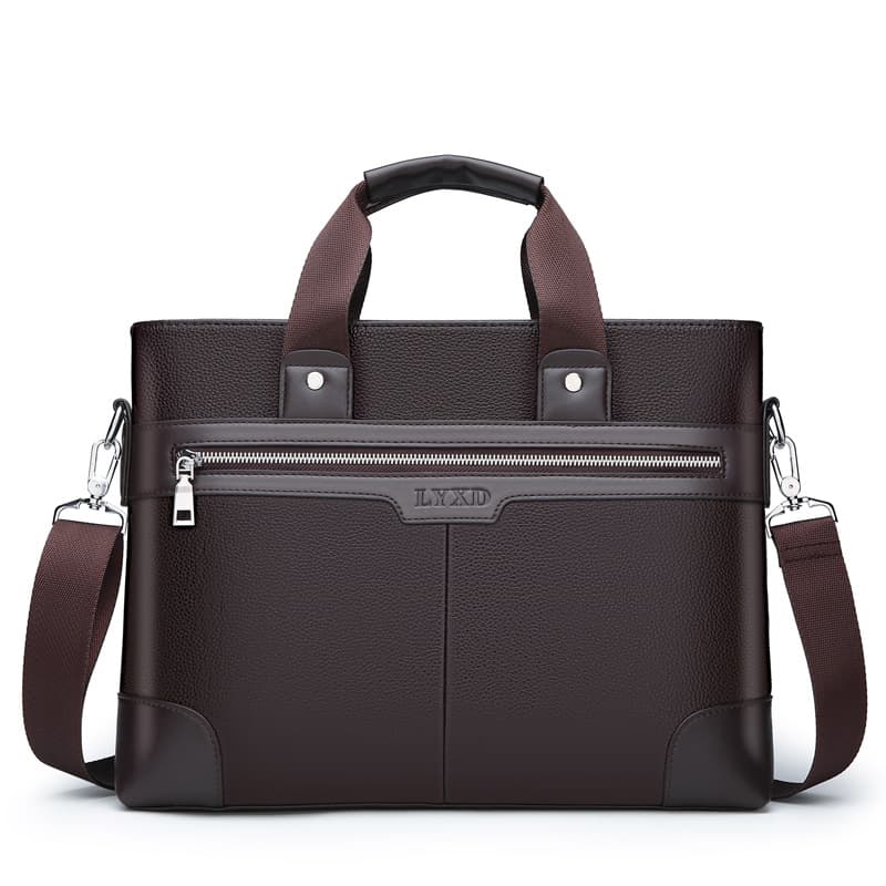 New Men's Business Laptop Bag Simple 14-inch Laptop Bag Textured Travel Shoulder Crossbody Briefcase
