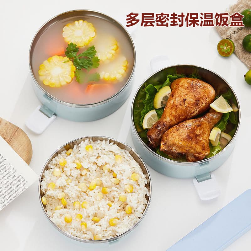 304 Stainless Steel Lunch Box Adult Work Large Capacity Multi-Layer Insulated Bento Container with Compartments and Lid Student Meal Box FH2