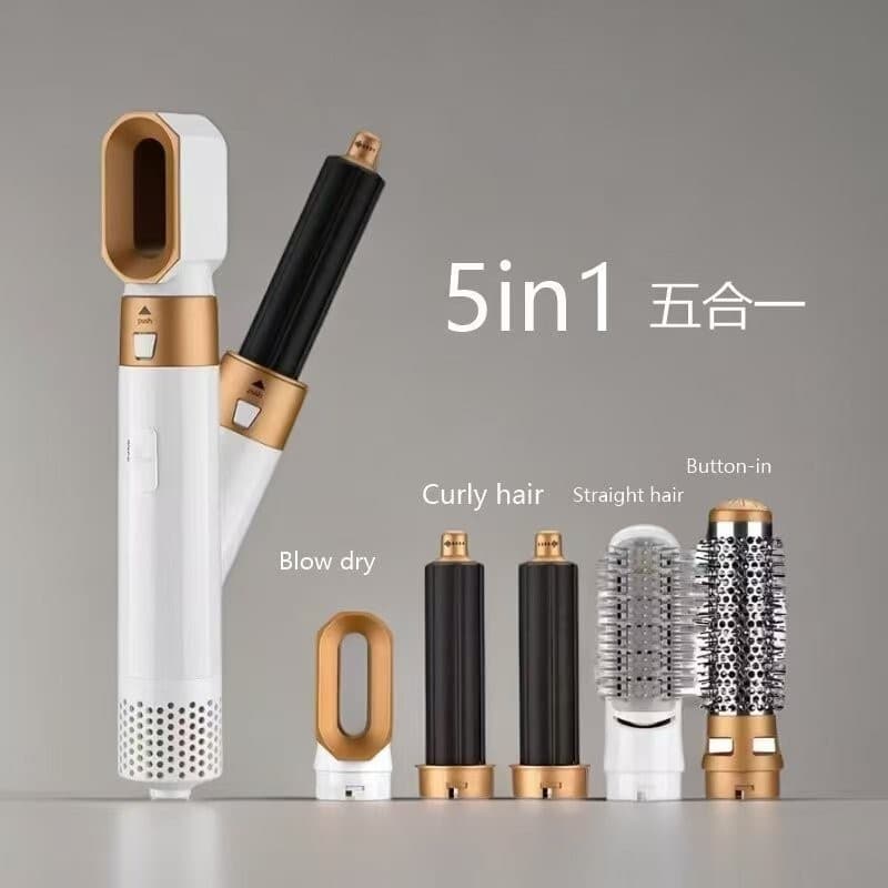 Cross-border popular five-in-one hot air comb, multi-function electric rotating curling iron, large waves, non-damaging hair dryer