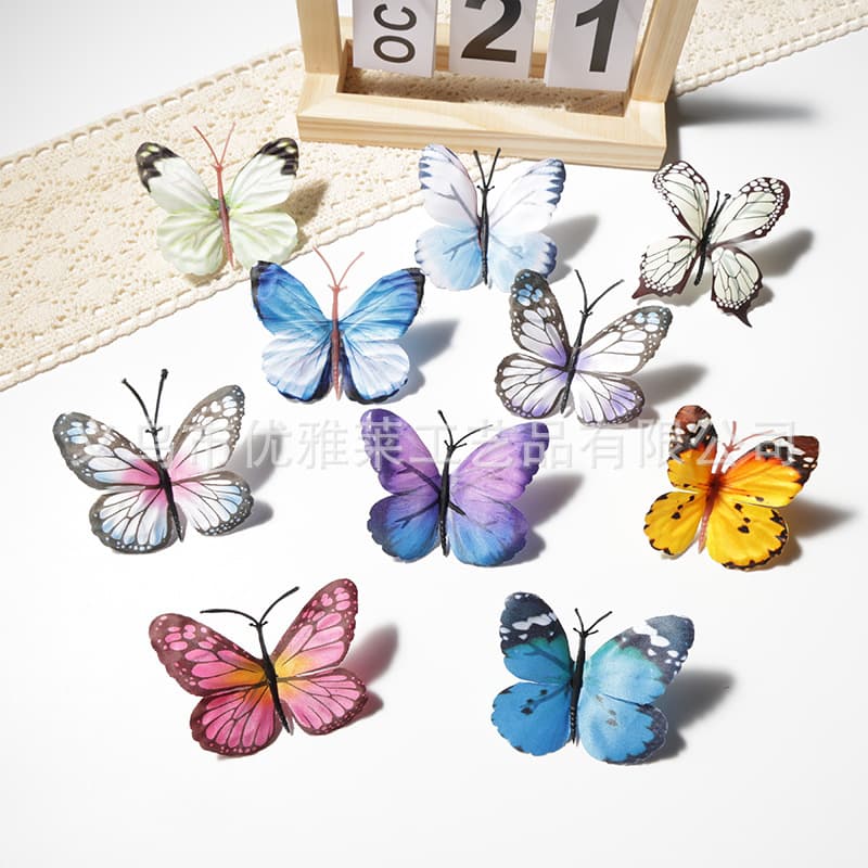 Best-selling Realistic Butterfly 3D Scene Decoration Prop Vintage High-end Butterfly Window Monet Garden Style Butterfly Wall