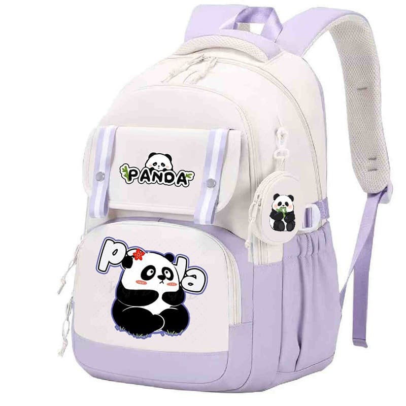 Amazon Macaron Color Backpack Weight-Reducing for Primary and Middle School Students Cute Panda Print Fashion Children's Backpack