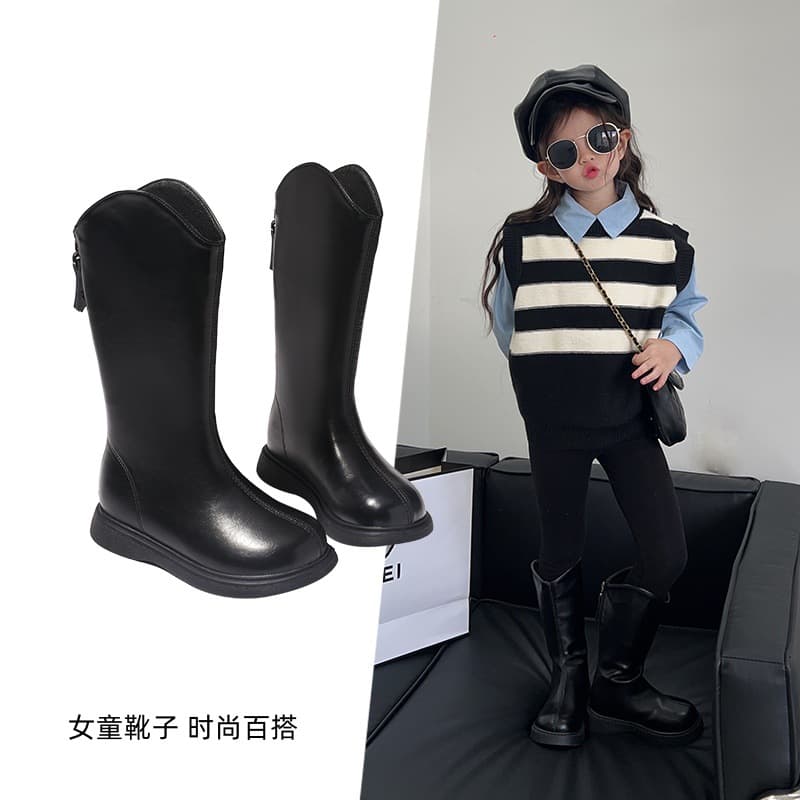 Girls Boots 2026 New Fall Winter Long Boots Children's Knee High Boots Girls Martin Boots High Top Boots Autumn Leather Boots